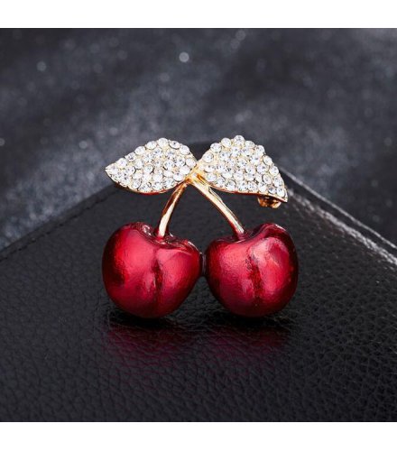 XSB165 - Golden Cherry Saree Brooch